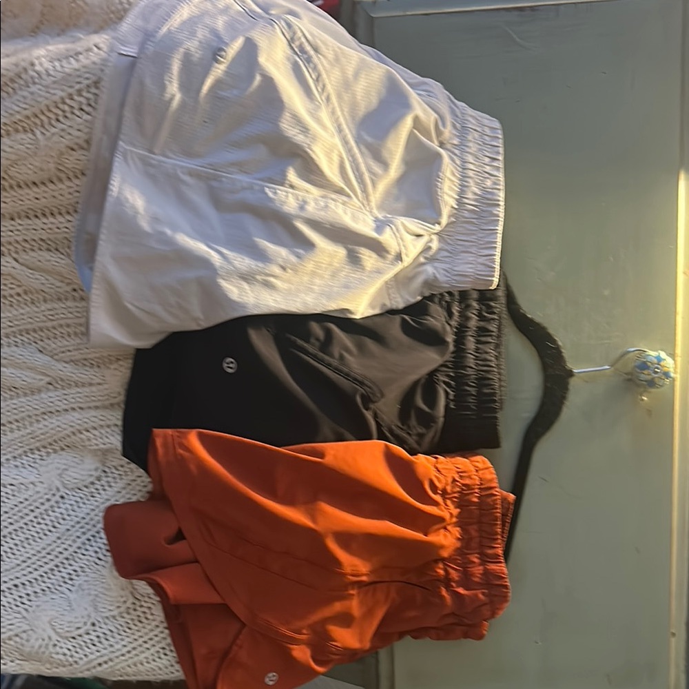 Lululemon track that shorts bundle - White, Black,orange